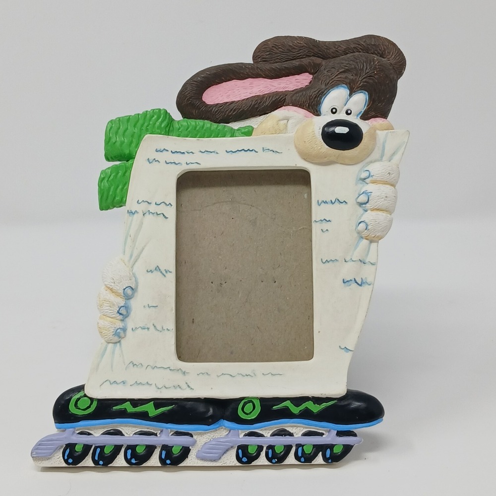Vintage 1993 Fetco Roller Blade Dog Character Picture Frame 90s Decor 6in